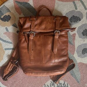 Brown Leather Backpack